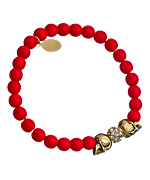 Devora Libin Jewels Poppy S. Tangerine Beaded Stretch Bracelet