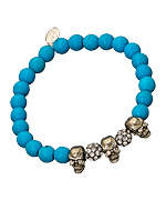 Devora Libin Jewels Roxy II Skull Turquoise Bead Bracelet