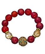 Devoted Jewelry Red Agate Turquoise Tibetan Bead Bracelet