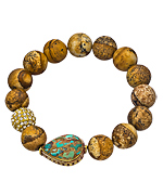 Devoted Jewelry Teardrop Tibetan Beaded Jasper Bracelet