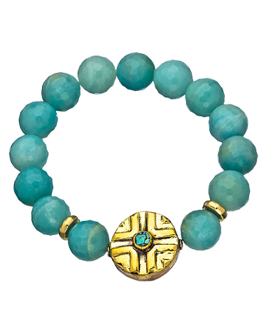 Devoted Jewelry Amazonite Round Tibetan Bead Bracelet