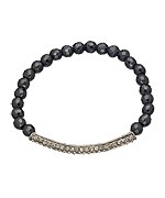Devoted Jewelry Hematite Crystal Pave Bar Bracelet
