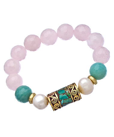 Devoted Tibetan Pearl Rose Quartz Bracelet