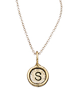 Diana Warner Button Initial Charm Pendant Necklace