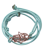 Diana Warner Aqua Hamsa Wrap Bracelet