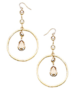Diana Warner Gold Dropped Hoop and Crystal Dulce Earrings