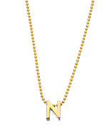 Diane Yang Gold Box Letter Initial Necklace