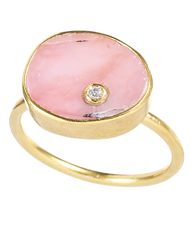 Didi Jewellery Pink Opal and White Topaz Starbright Ring