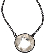Didi Jewellery Blackened Silver Quartz and CZ Majestic Pendant Necklace