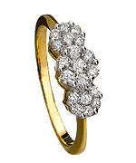 Diamond 3 Tension Set Floral Cluster Ring
