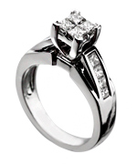 Diamond Quad Center Engagement Ring
