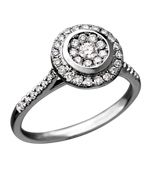Round Diamond Floral Cluster Ring