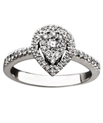Diamond Pear Shaped Floral cluster Ring