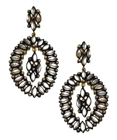 Divya Diamond Moonstone Dangle Earrings