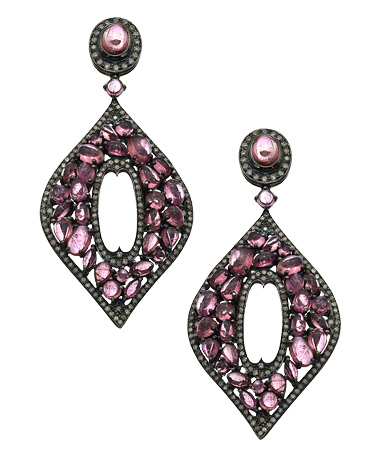 Divya Diamond Tourmaline & Diamond Marquise Drop Earrings