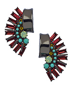 Elizabeth Cole Melon Baguette Spike Earrings