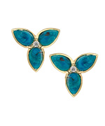 Elizabeth Showers Chrysocolla Mini Mariposa Earrings
