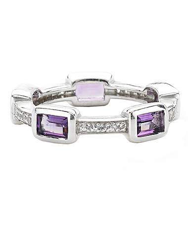 Elizabeth Showers Amethyst Deco Stack Ring