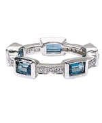 Elizabeth Showers Blue Topaz Deco Stack Ring