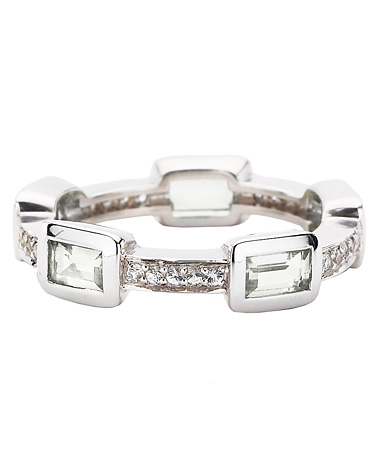Elizabeth Showers White Topaz Deco Stack Ring