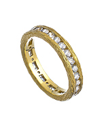 Elizabeth Showers Gold and Sapphire Tree of Life Skinny Stacking Ring