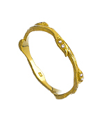 Elizabeth Showers Gold and Diamond Tree of Life Leaf Stacking Ring