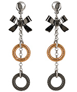 Elliott Chandler Rose and Gray Circle Bow Earrings
