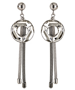 Elliott Chandler Crystal Circle Braided Drop Earrings