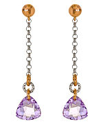 Elliott Chandler Rose Trillion Zircon Lilac Earrings