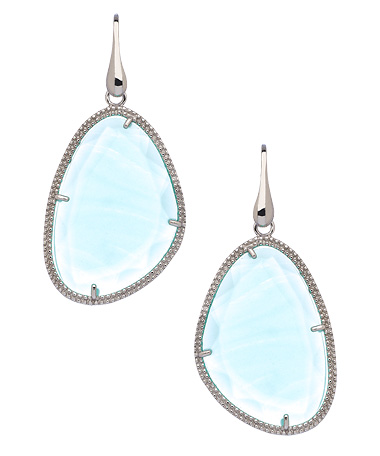 Elliot Chandler Green Quartz Free Form Earrings