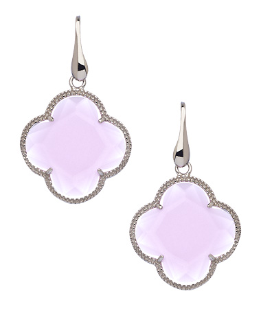 Elliot Chandler Rose Quartz Four Leaf Clover Earrings