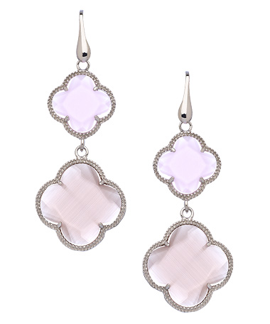 Elliot Chandler Chalcedony Four Leaf Clover Double Drop Earrings