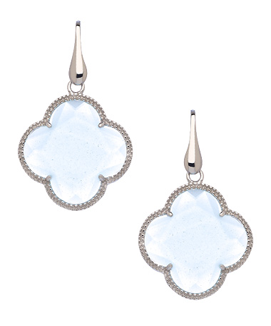 Elliot Chandler Blue Quartz Four Leaf Clover Earrings