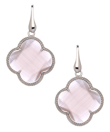 Elliot Chandler Chalcedony Four Leaf Clover Earrings