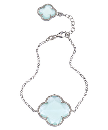 Elliot Chandler Green Quartz Two Clover Bracelet