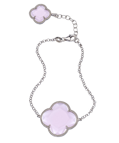 Elliot Chandler Rose Quartz Two Clover Bracelet