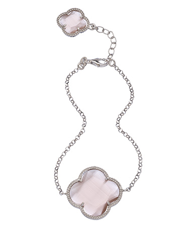 Elliot Chandler Chalcedony Two Clover Bracelet
