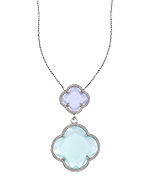 Elliot Chandler Green Two Clover Pendant Necklace