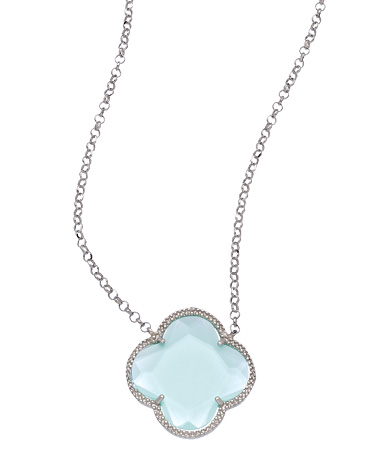Elliot Chandler Green Quartz Four Leaf Clover Necklace