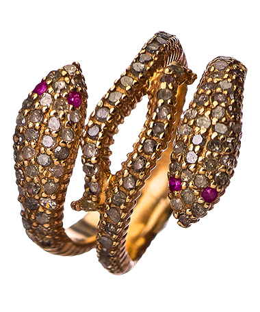 Elodie K Rose Gold Plated Snake Ring