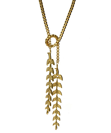 Emily Elizabeth Jewelry Feather Leaf Lariat Necklace