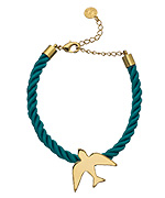 Emily Elizabeth Gold and Teal Fly Cord Bracelet