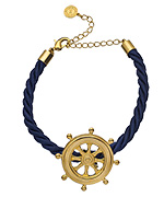 Emily Elizabeth Gold and Navy Sailor Cord Bracelet
