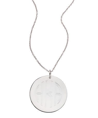 Emily and Ashley White Gold Reversible Monogram Necklace