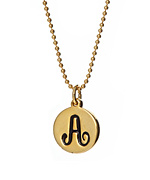 Erica Anenberg Gold Initial Disc Necklace