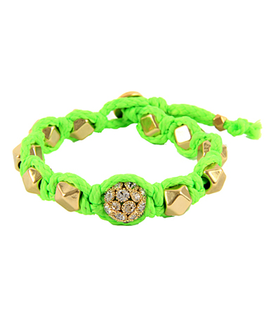 Ettika Crystal Bead Neon Bolo Cord Bracelet