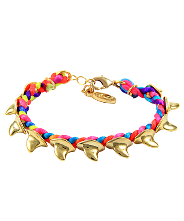 Ettika Satin Braid Shark Bead Bracelet