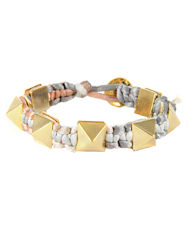 Ettika Earth Satin Cord Pyramid Bracelet