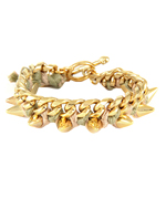 Ettika Peach Khaki Chained Spike Bracelet
