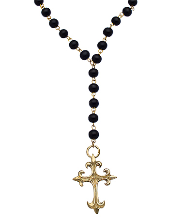 Ettika Gothic Cross Rosary Necklace